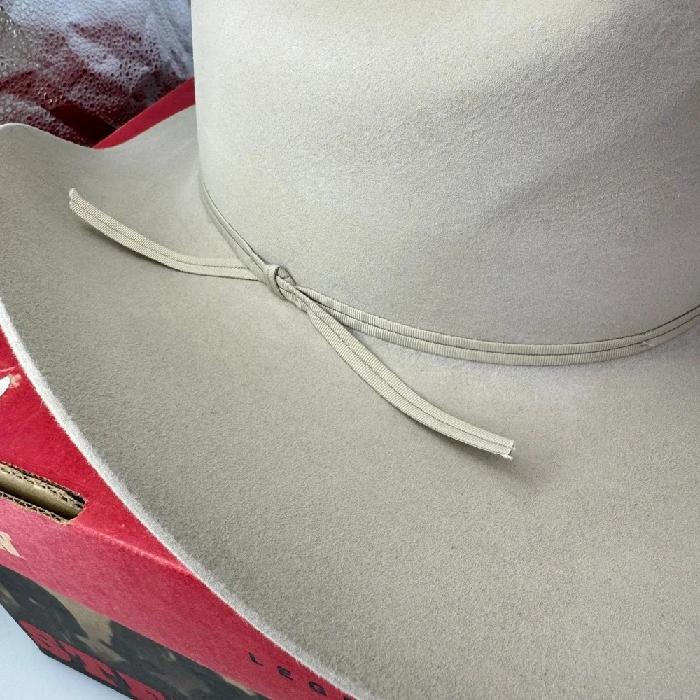 Vintage Stetson Cowboy Hat Men 7 1/2 Ranch Tan 5X Felt Cattleman Box Rare Rodeo